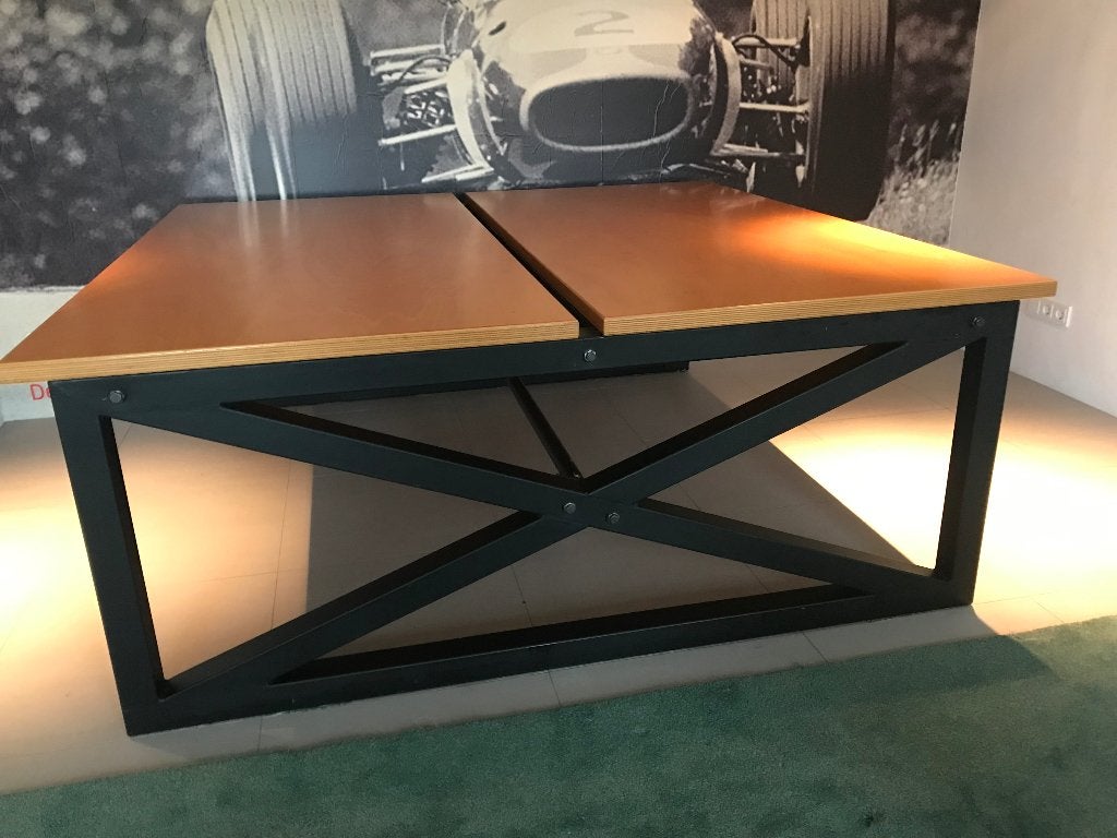 Industrieel bureau - werktafel, Huis en Inrichting, Ophalen, 210 cm, Metaal, 200 cm