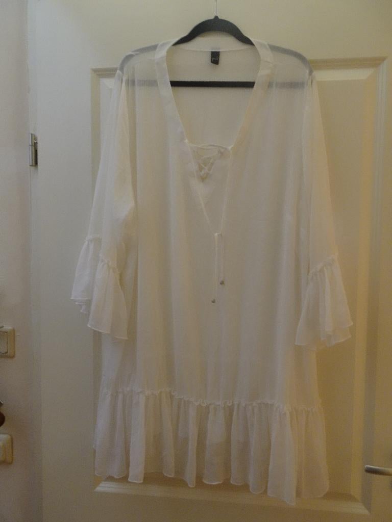 Yoek tuniek wit 54/56, Kleding | Dames, Grote Maten, Ophalen of Verzenden, Zo goed als nieuw, Wit, Blouse of Tuniek