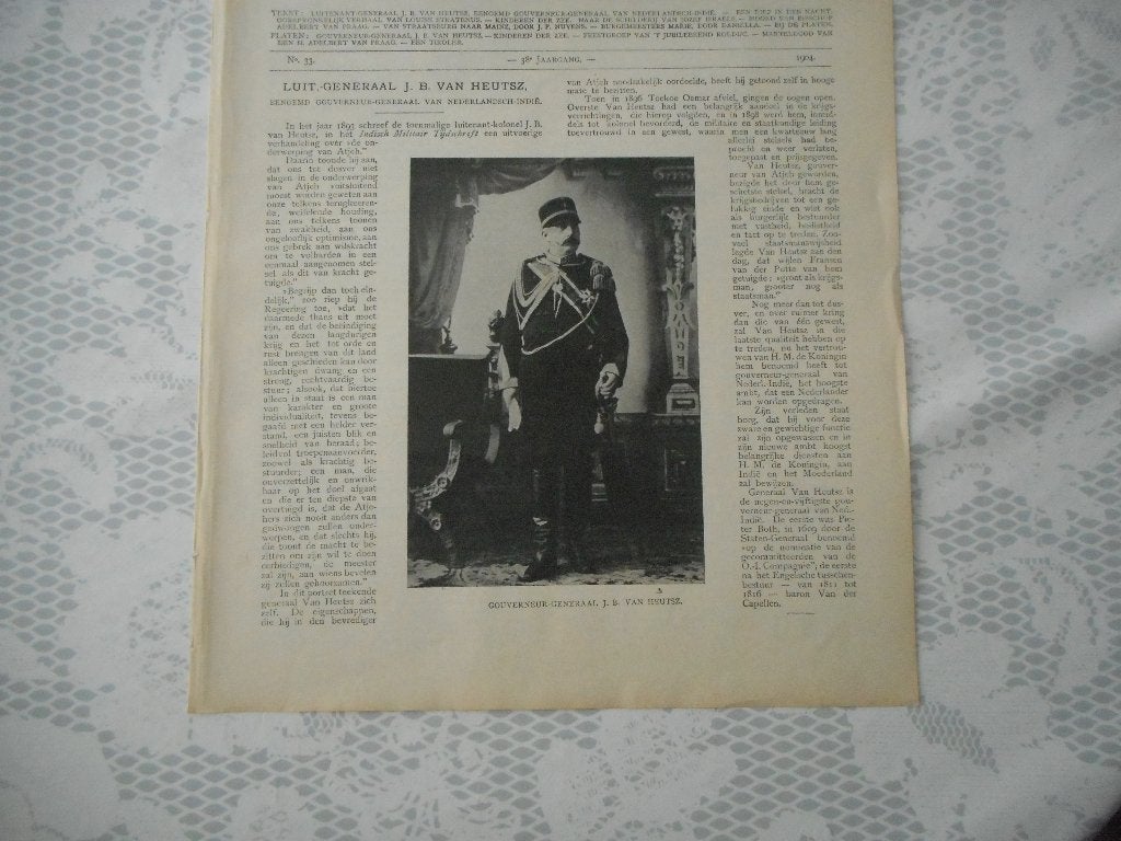 J.B. van Heutsz. 1904., Verzamelen, Ophalen of Verzenden, Voor 1920, Nederland, Knipsel(s)