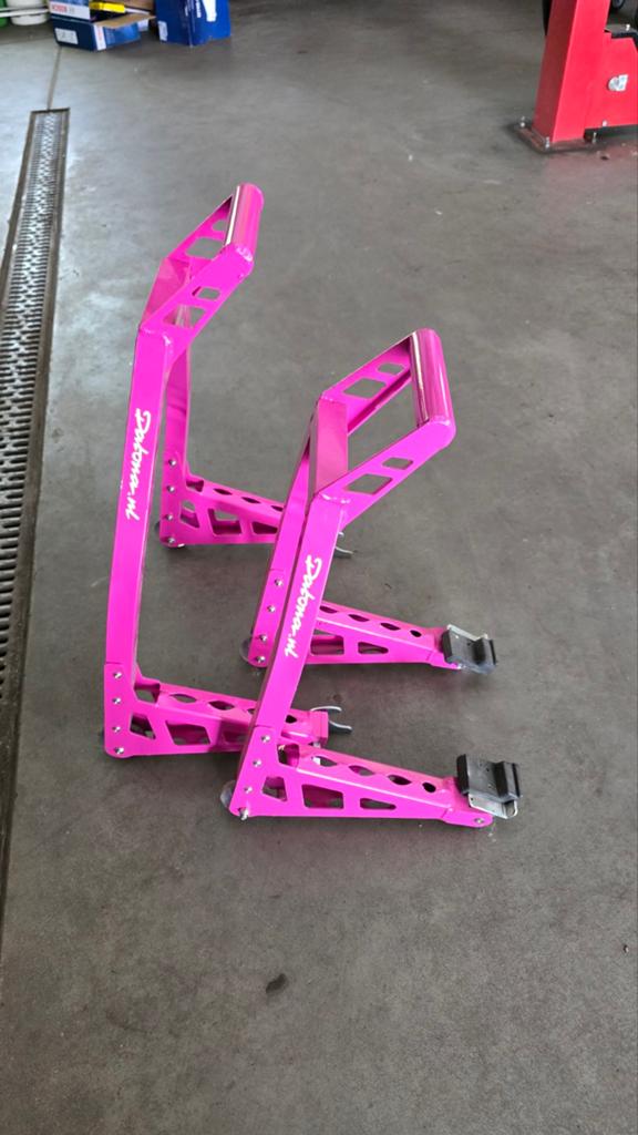 Paddockstands voor en achter roze Datona, Ophalen of Verzenden
