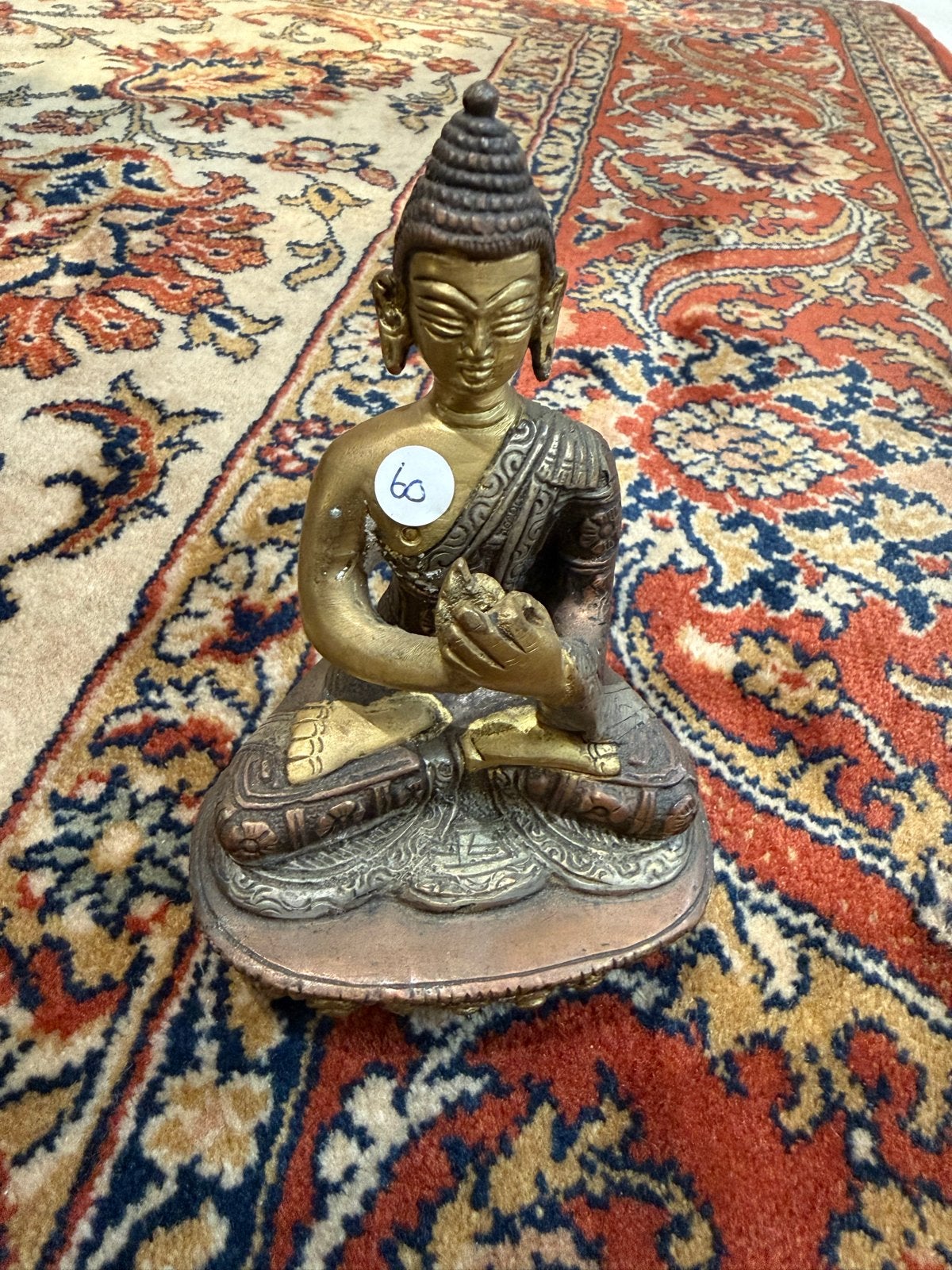 Antiek Boeddha Beeld - Bronskleurig Metaal, Antiek en Kunst, Ophalen