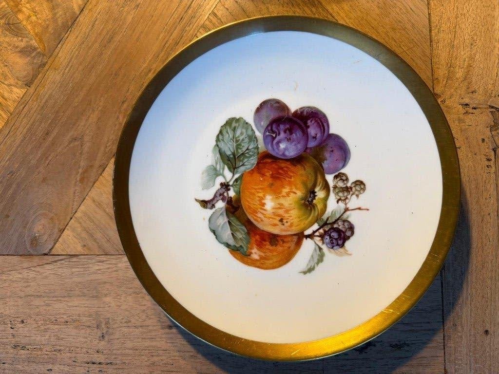 Fruitbordjes met vergulde rand, Antiek en Kunst, Ophalen of Verzenden