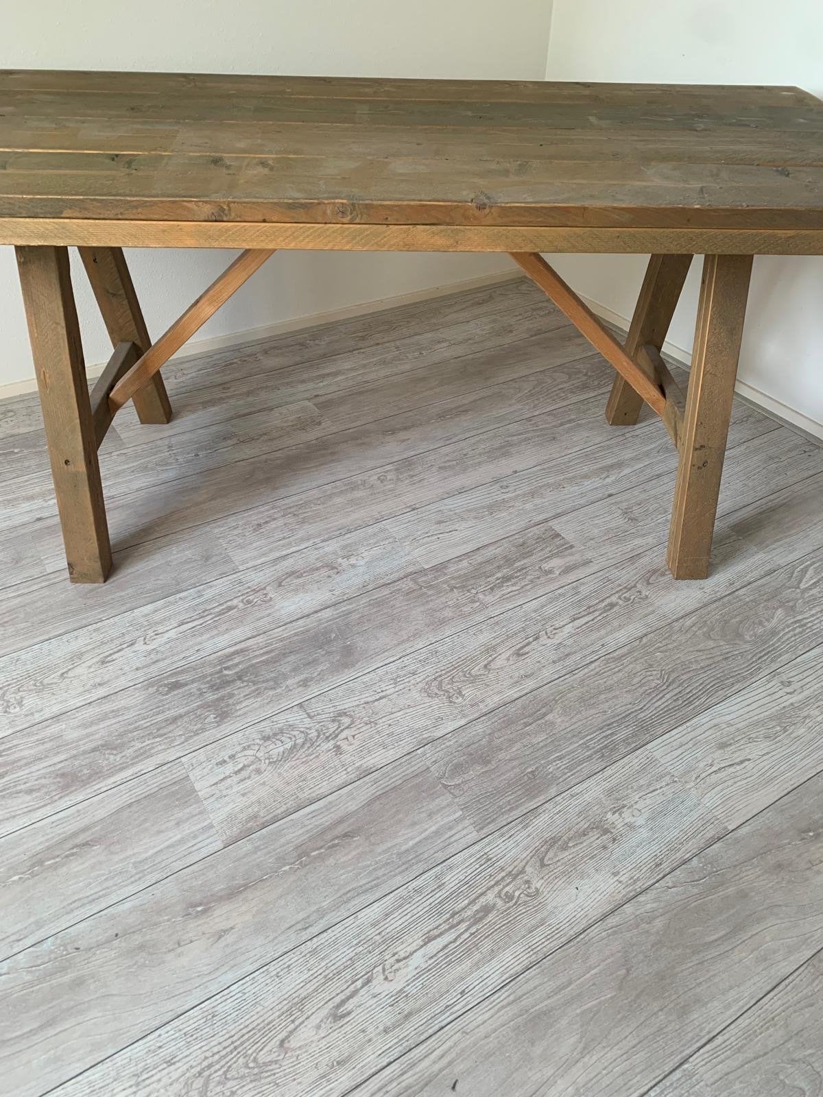 Stoere  houten tafel 180x80 cm, Huis en Inrichting, Ophalen, Gebruikt, 200 cm of meer, 50 tot 100 cm