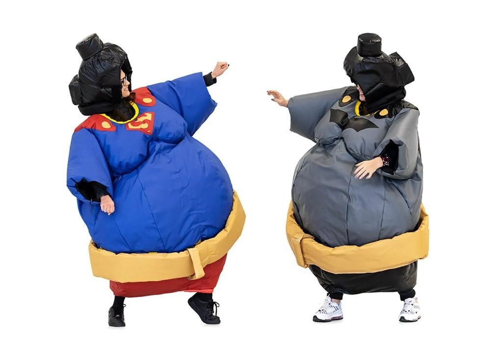 Unieke Superhero Sumopakken – Superman & Batman met mat, Ophalen, Zo goed als nieuw, Overige