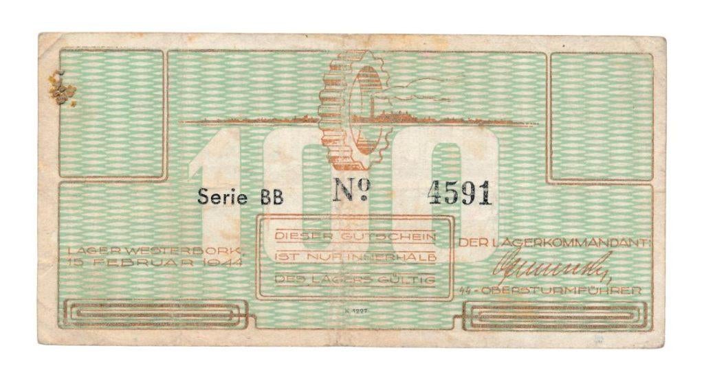 Westerbork kampgeld 100 Cent 1944 zonder watermerk, Postzegels en Munten, Bankbiljetten | Europa | Niet-Eurobiljetten, Los biljet
