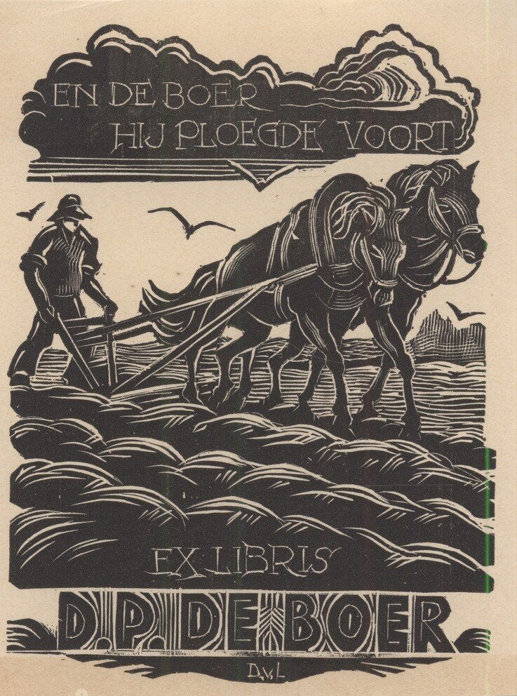 1315 Ex Libris Nederland : Dirk van Luijn, 1945, Antiek en Kunst, Verzenden, Ex libris