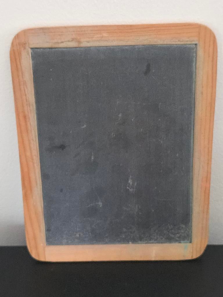 Vintage krijtbordje schoolbordje, Ophalen of Verzenden