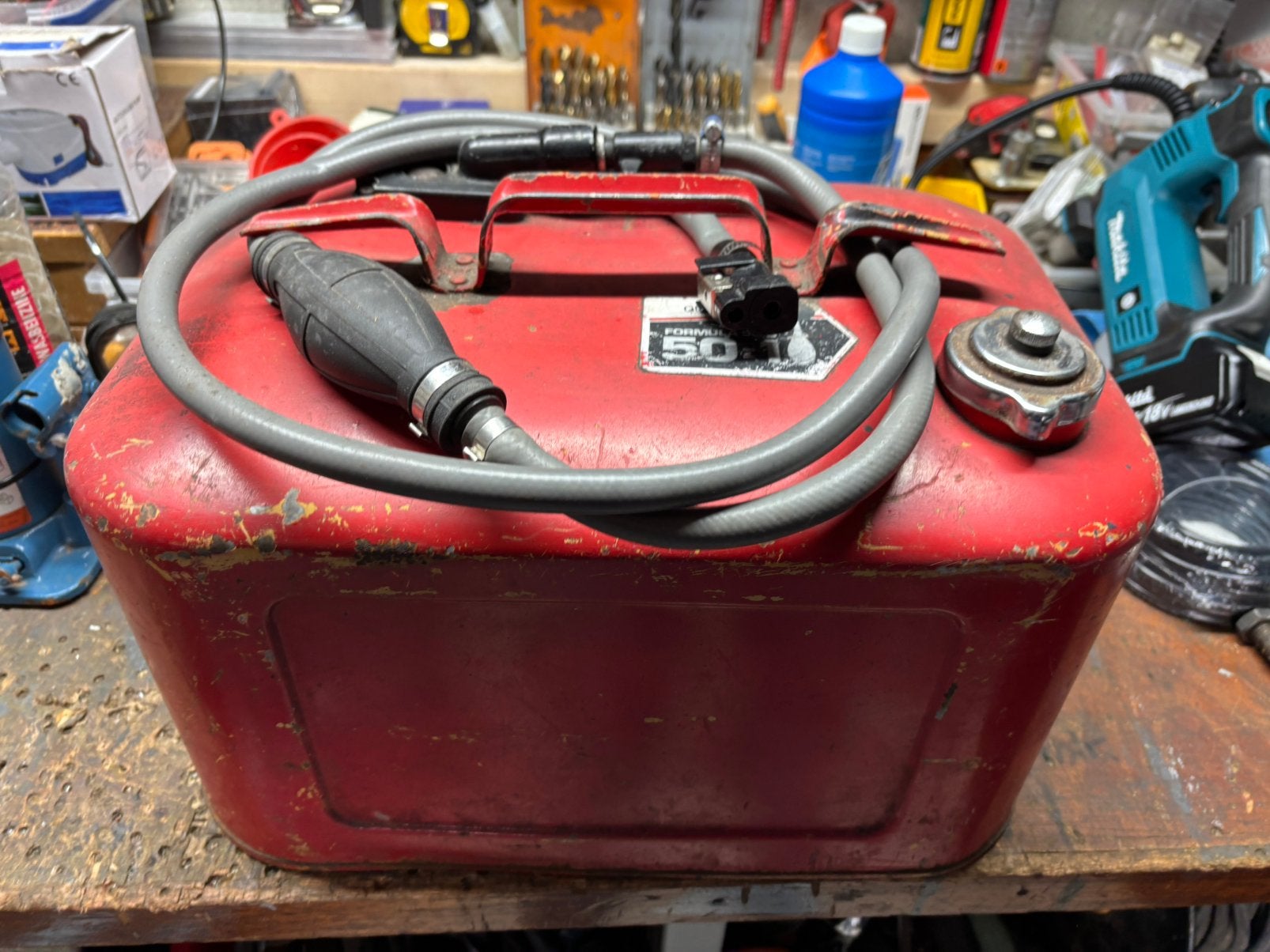 Te koop benzinetank voor buitenboordmotor staal, Ophalen, Gebruikt, Motor en Techniek, Motorboot