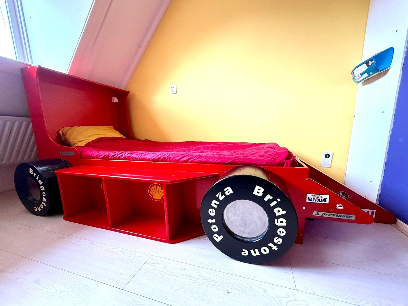 Uniek Ferrari F1 autobed – handgemaakt design – 200x90, Ophalen, 90 cm, Eenpersoons, 200 cm