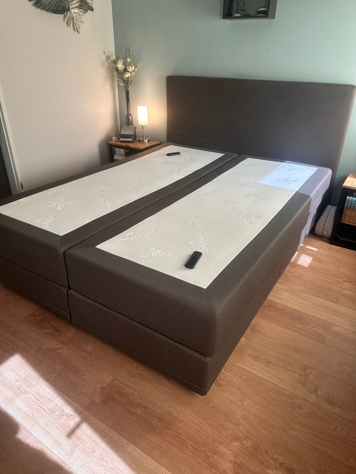 Verstelbaar tweepersoonsbed 160x210 met pocketvering, Ophalen, 210 cm, Tweepersoons, Zo goed als nieuw