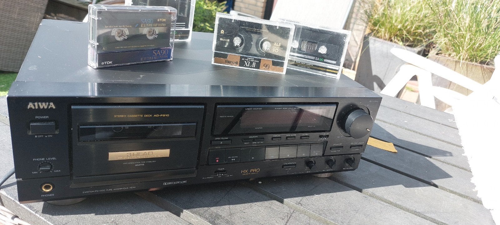Aiwa AD-F910 casettedeck, Ophalen of Verzenden, Enkel, Overige merken, Tape counter
