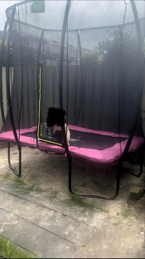 EXIT Silhouette trampoline 153x214cm - roze, Kinderen en Baby's, Speelgoed | Buiten | Trampolines, Ophalen, Zo goed als nieuw
