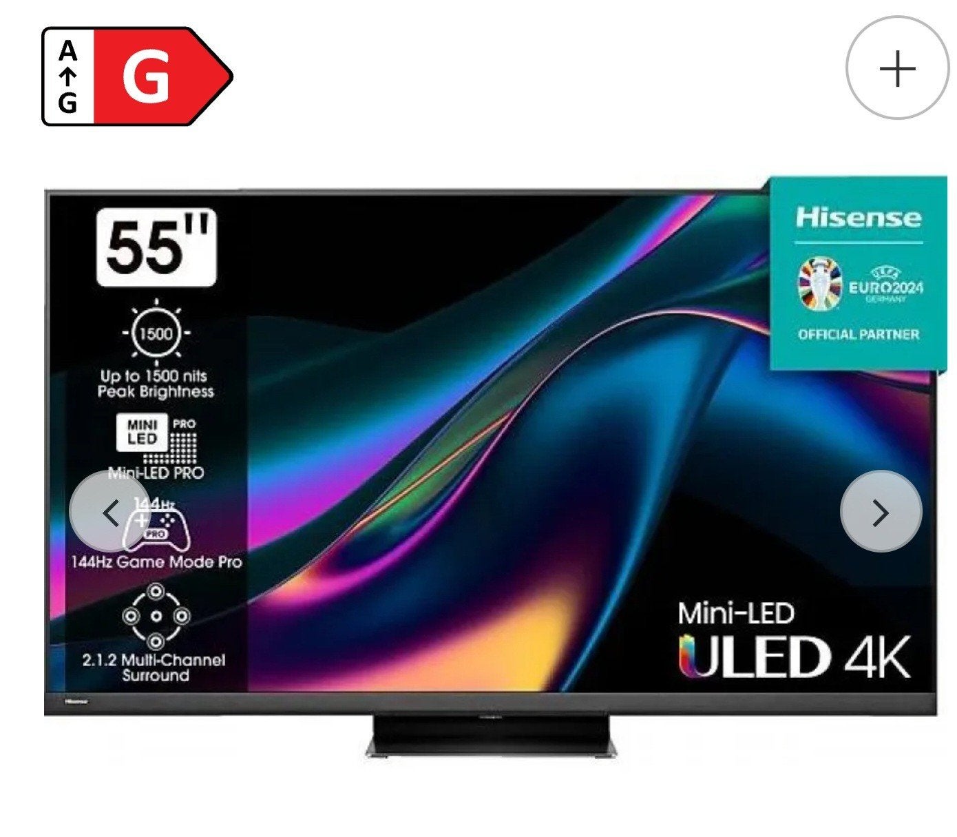 Hisense 55U8KQ 55 inch 4K ULED Smart TV, Ophalen, LED, 120 Hz, Zo goed als nieuw