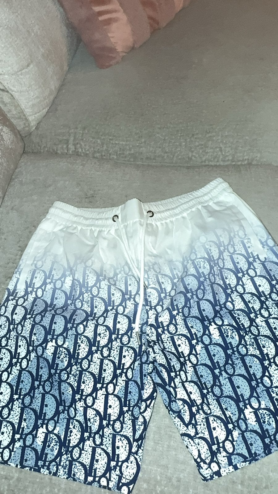 Dior Oblique Zwemshort - Blauw/Wit Gradiënt, Kleding | Heren, Ophalen of Verzenden, Nieuw, Maat 52/54 (L), Blauw