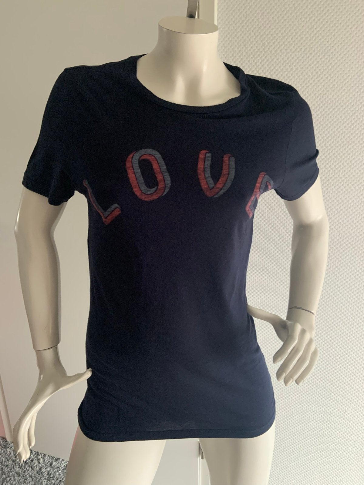 Zoe karssen shirt met leuke opdruk maat s, Zwart, Ophalen of Verzenden, Zo goed als nieuw, Korte mouw