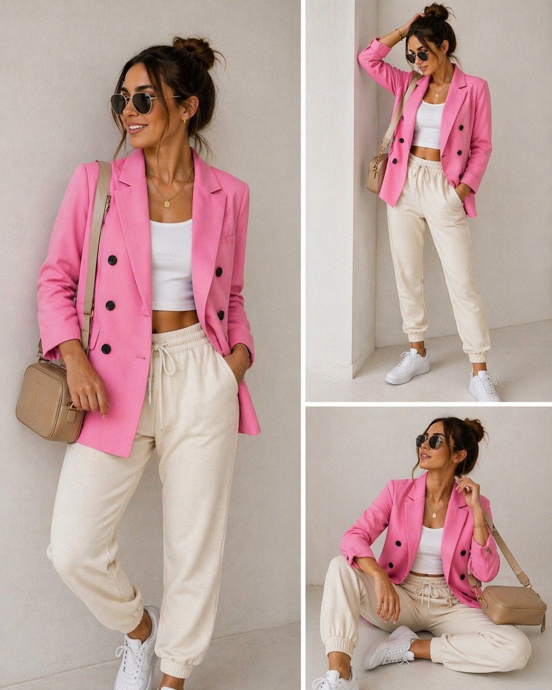 Stradivarius lange roze blazer in felroze maat xs, Onbekend, Ophalen of Verzenden, Zo goed als nieuw, Roze