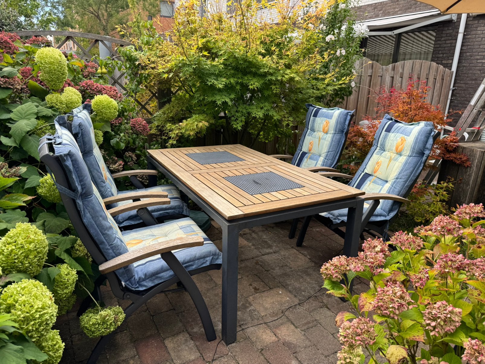 Hartman Da Vinci/Concept tuinset inclusief stoelkussens, Tuin en Terras, Ophalen, 4 zitplaatsen, Eettafel, Zo goed als nieuw