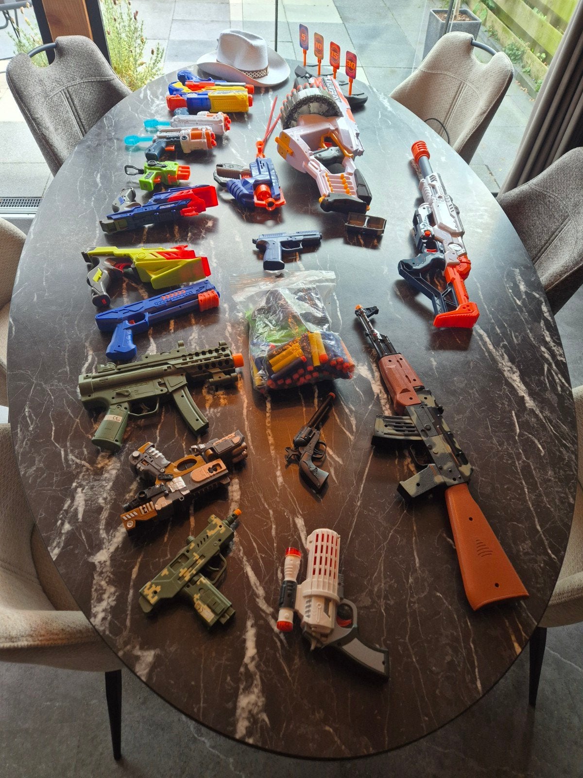 Grote collectie Nerf en X-Shot blasters met accessoires, Kinderen en Baby's, Speelgoed | Overig, Ophalen, Gebruikt