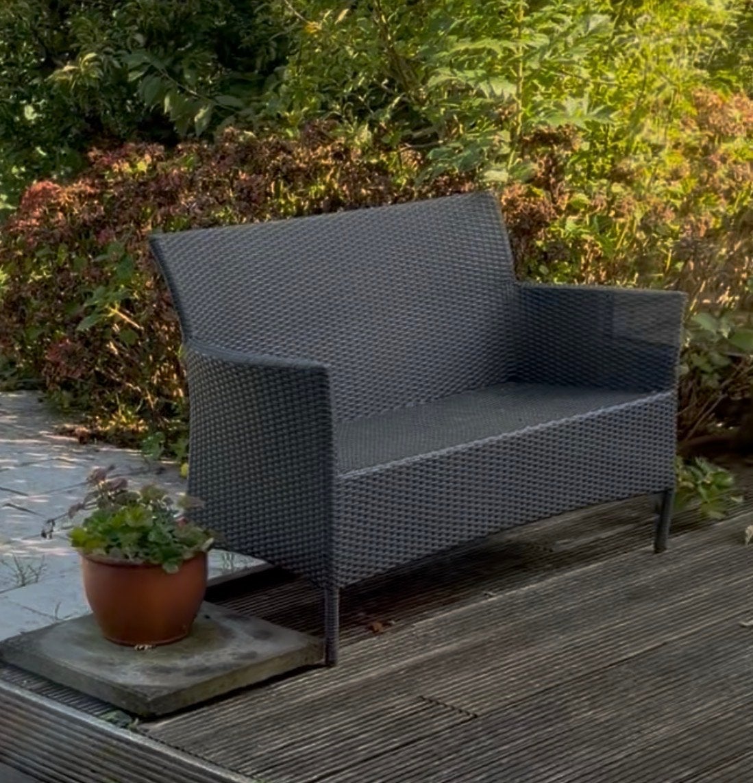 Gratis Tuinbank, Tuin en Terras, Ophalen, Gebruikt, Wicker