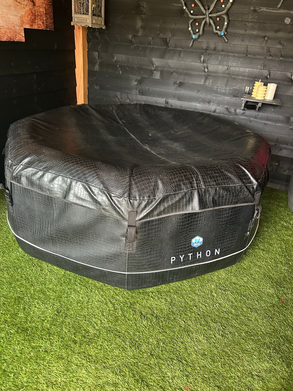 Netspa Python opblaasbare jacuzzi met afdekzeil, Tuin en Terras, Bubbelbaden en Hottubs, Ophalen, Gebruikt, Afdekzeil, Opblaasbaar