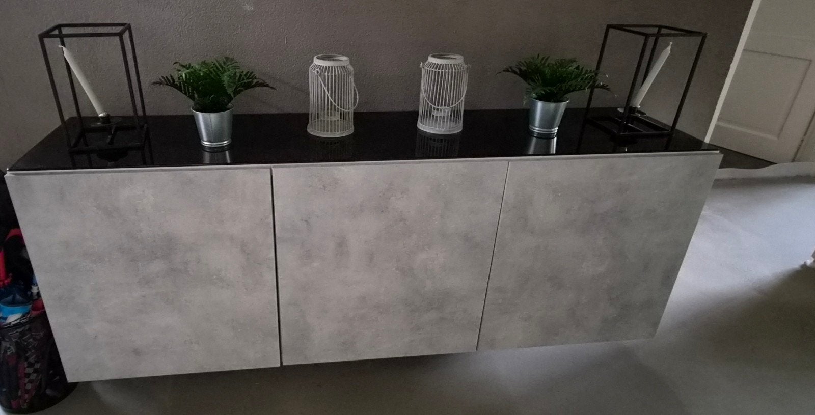 2x IKEA Besta glasplaat 180x40 cm, zwart, Ophalen, Zo goed als nieuw, Zwart, Glas