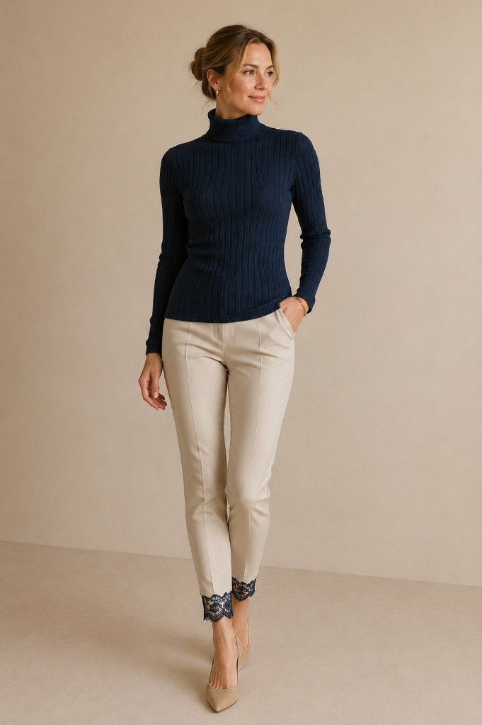 Max Mara trui met col, Verzenden, Zo goed als nieuw, Maat 38/40 (M), Blauw