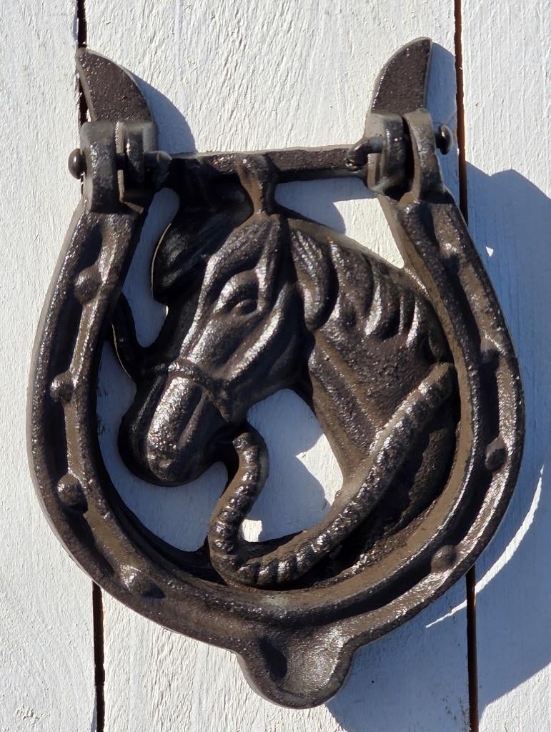 DEURKLOPPER / HOEFIJZER MET PAARDENHOOFD, Huis en tuin decoratie Marie, Nieuw, Info@huisentuindecoratiemarie.nl, Peize