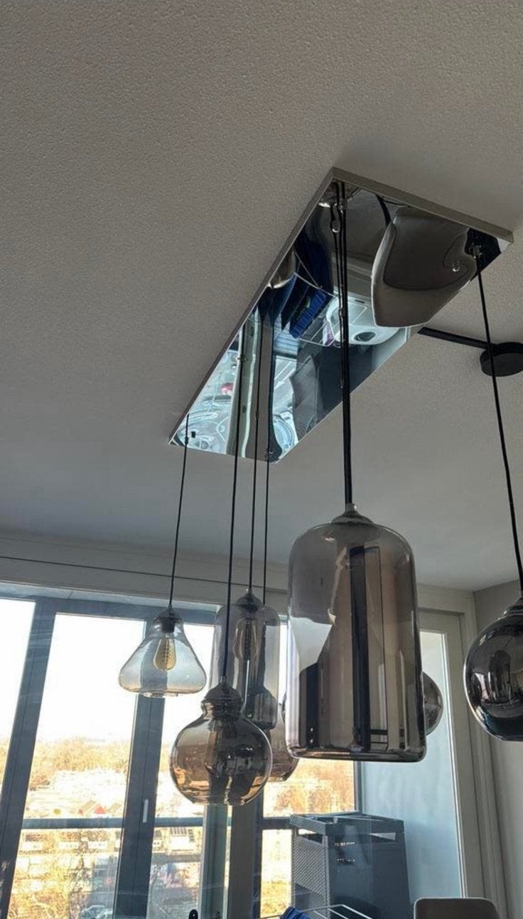 Richmond hanglamp met smoke glas, Ophalen, Zo goed als nieuw, Glas, Minder dan 50 cm