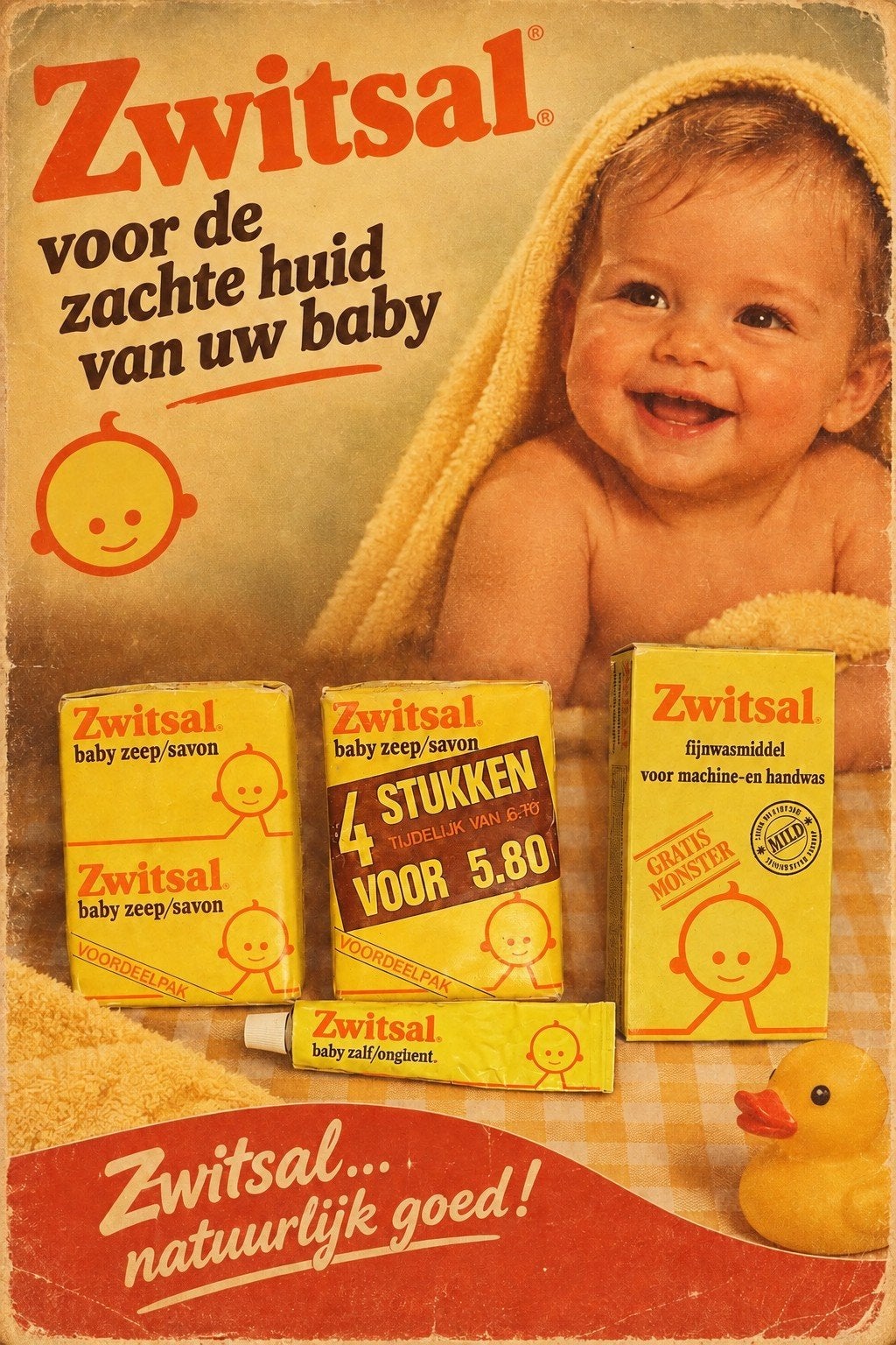Vintage Zwitsal Collectie: Zalf, Zeep & Fijnwasmiddel, Ophalen of Verzenden, Gebruikt