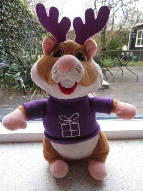 Hamster winterserie AH Albert Heijn paars shirt en gewei, Albert Heijn, Hamster, Ophalen of Verzenden, Zo goed als nieuw