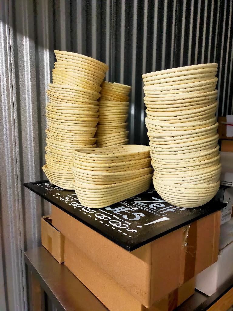 Partij rieten rijsmandjes 41 stuks - voor bakkerij en horeca, Ophalen, Overige typen, Nieuw, Natuurlijk materiaal