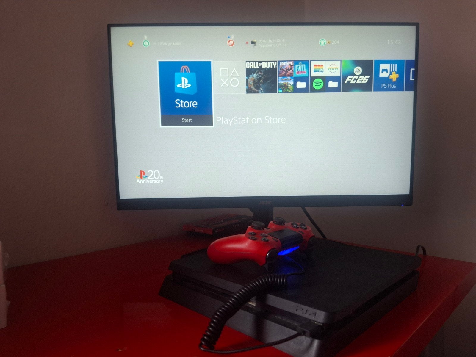 Playstation 4 - slim edition met controller en spellen, Ophalen, Met 1 controller, Slim, Gebruikt
