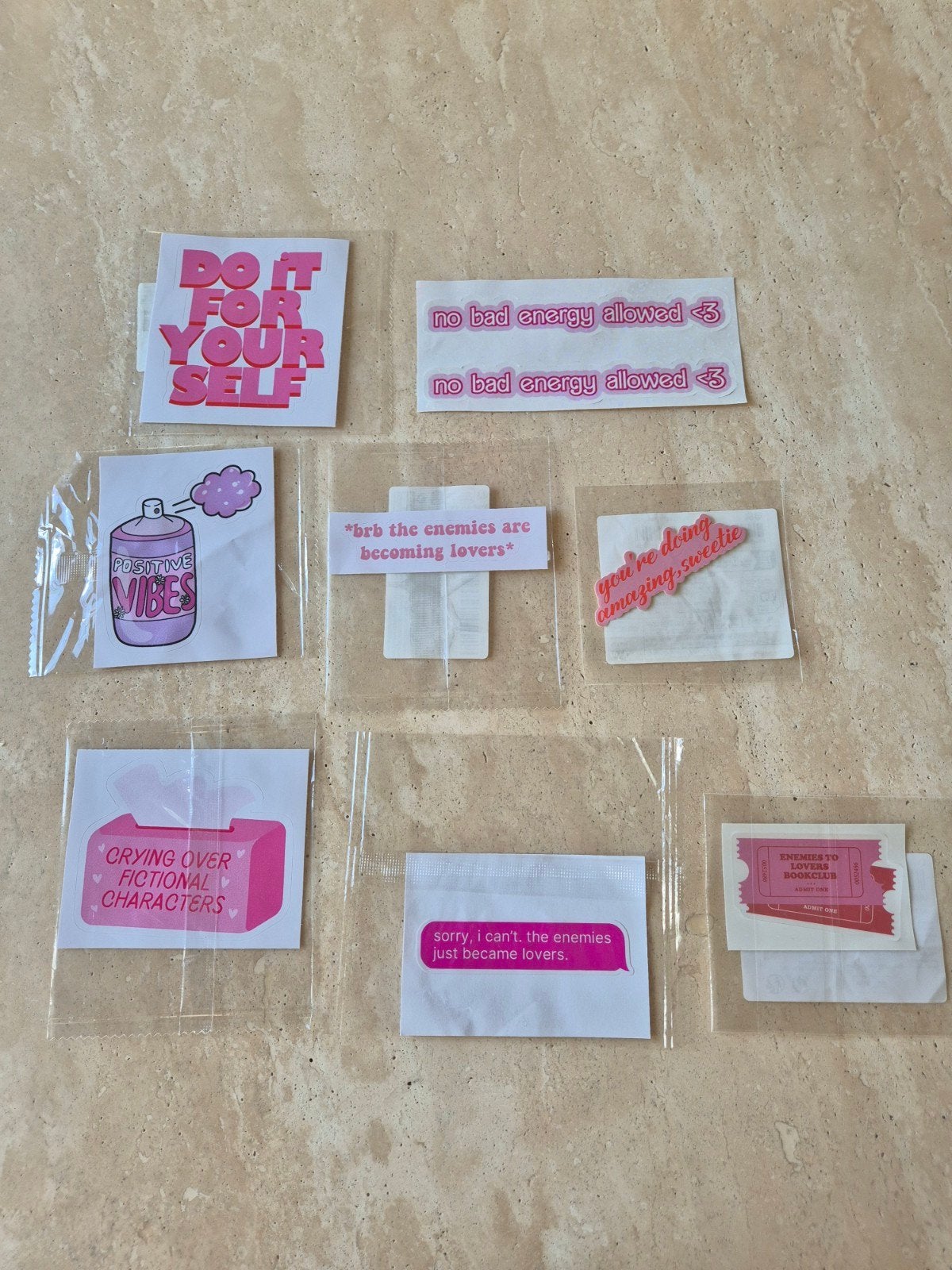 Roze aesthetic stickers set - NIEUW - Y2K & quotes, Ophalen of Verzenden, Nieuw, Overige typen