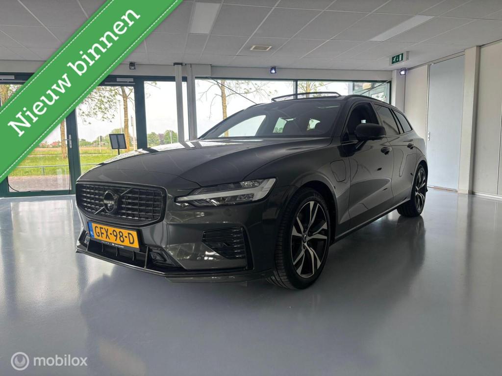 Volvo V60 2.0 T6 Recharge AWD R-Design Trekhaak, Auto's, Automaat, Gebruikt, 4 cilinders, Leder