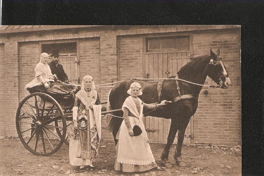 Friesland, Paard en kar, Klederdracht, Ophalen of Verzenden, 1920 tot 1940, Ongelopen, Friesland