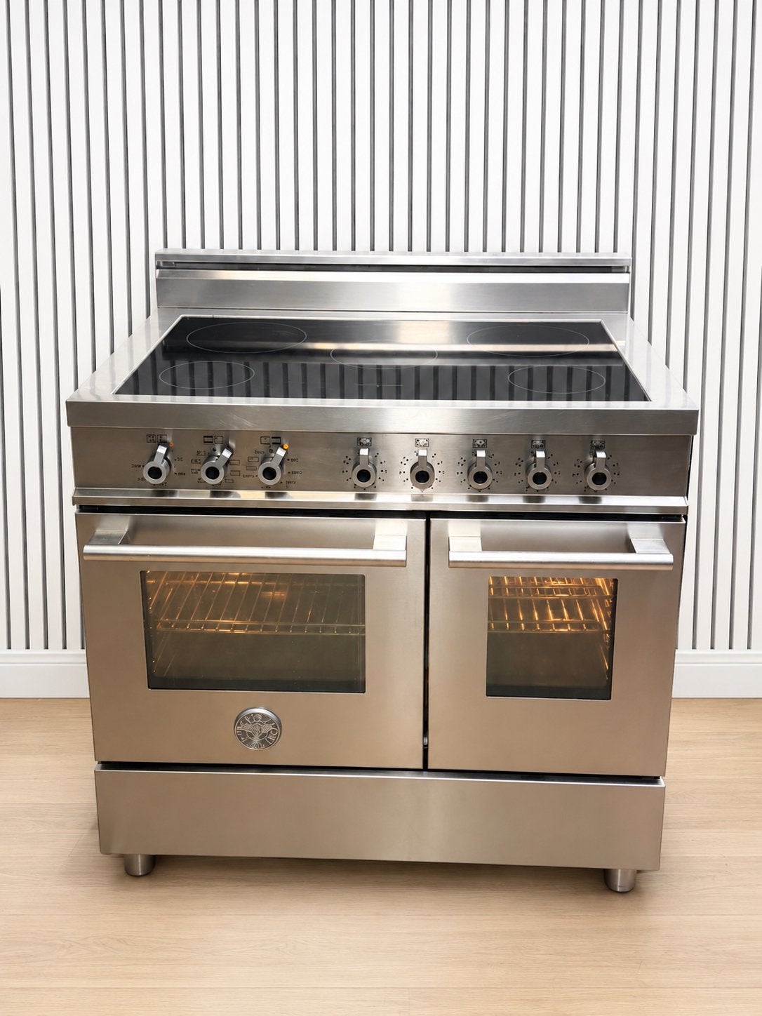 Luxe Bertazonni INDUCTIE Fornuis met 5 zones 90x60 cm, Fornello Esperta, Ophalen of Verzenden, Zo goed als nieuw, Energieklasse A of zuiniger