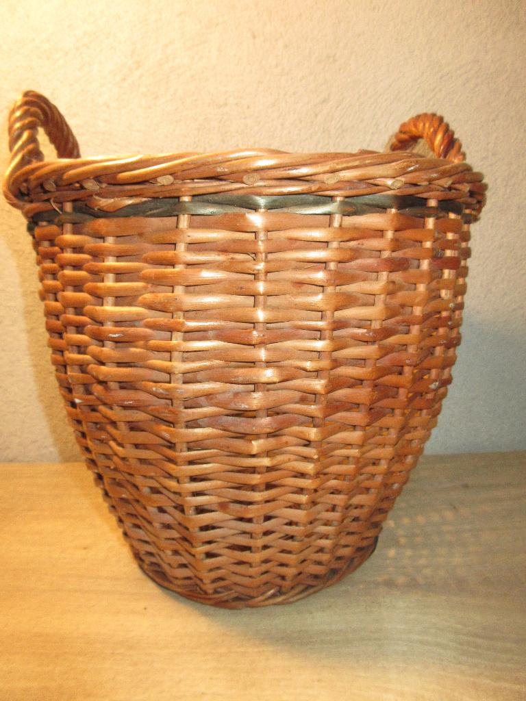 Vintage schoenpoets mand rond mandje, Gebruikt, Mand, Rond, Ophalen of Verzenden