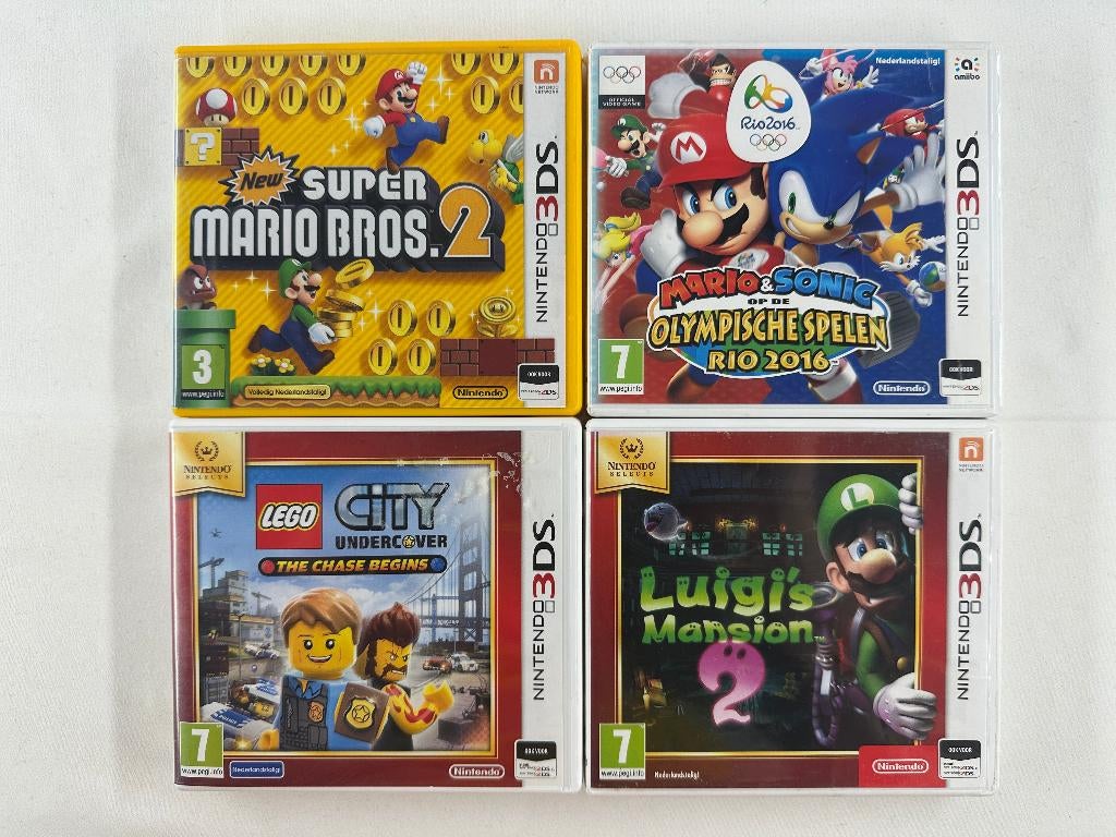 Nintendo 3DS games 4 stuks Mario, Luigi, LEGO, Gebruikt, 1 speler, Onbekend, Ophalen of Verzenden