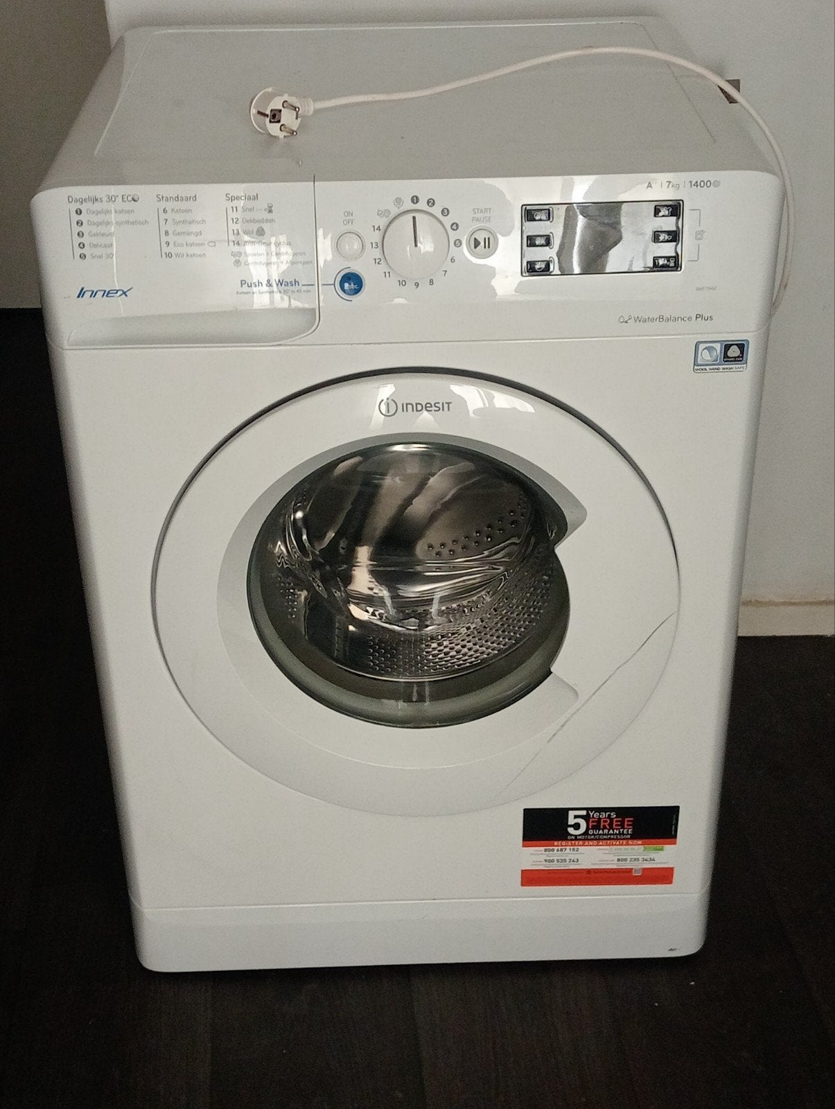 wasmachine indesit, Witgoed en Apparatuur, Wasmachines, Ophalen, Zo goed als nieuw, 85 tot 90 cm, 1200 tot 1600 toeren