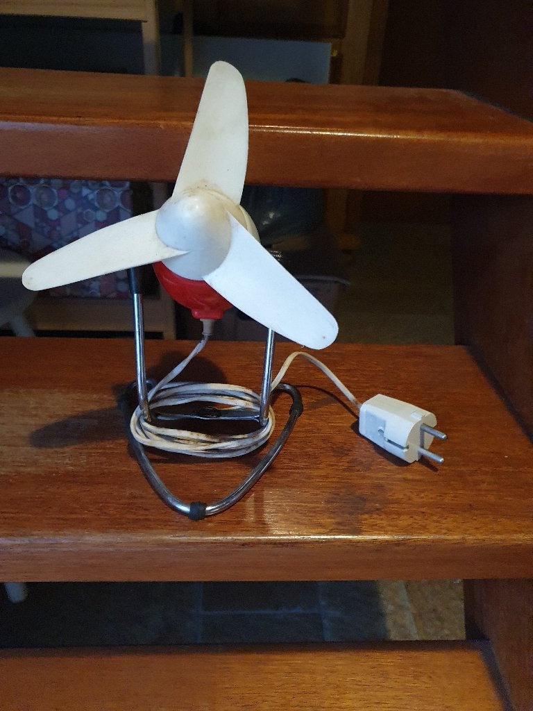 Ook handig vcor op reis: Vintage/retro Tafel-ventilator, pri, Ophalen of Verzenden