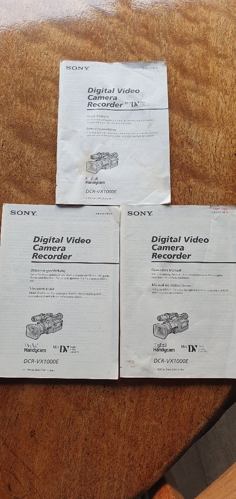 Sony video camera manuals Sony handycam DCR VX-1000E, Ophalen, Gelezen