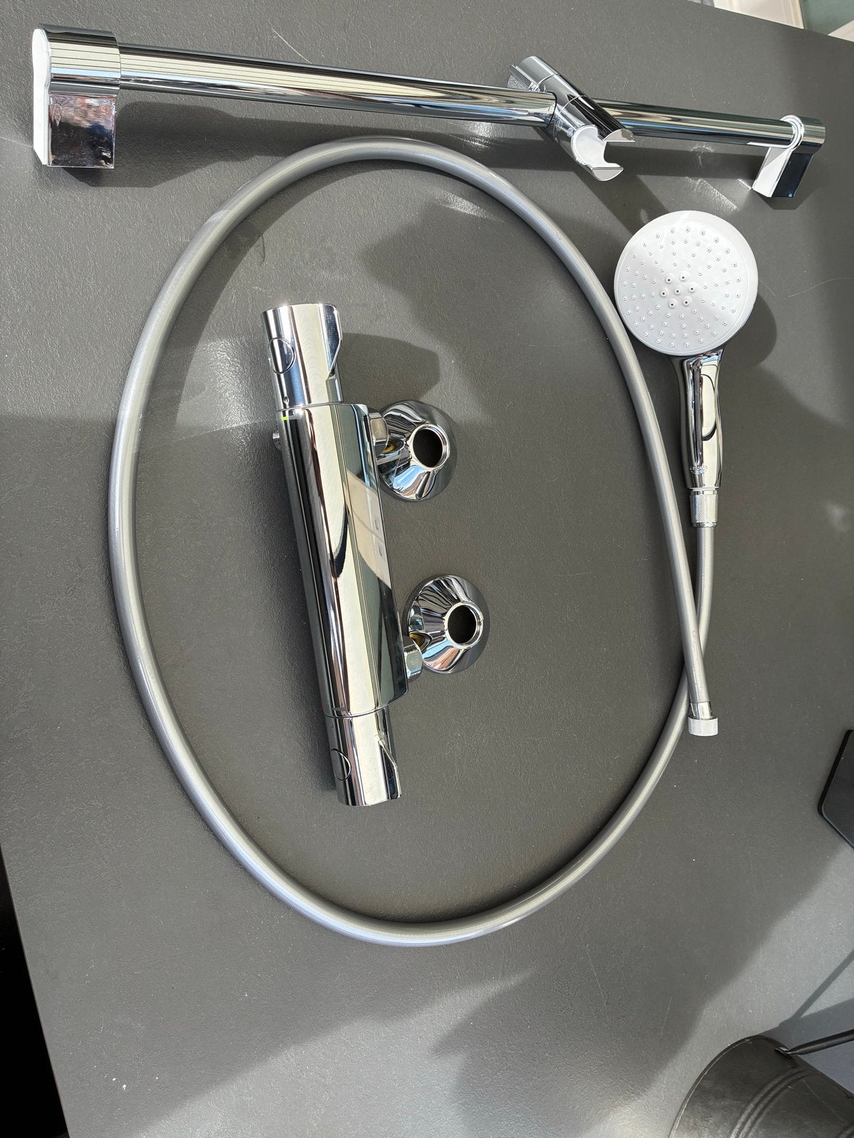 Nieuwe Grohe doucheset met thermostaatkraan en handdouche, Ophalen of Verzenden, Nieuw, Chroom, Douche