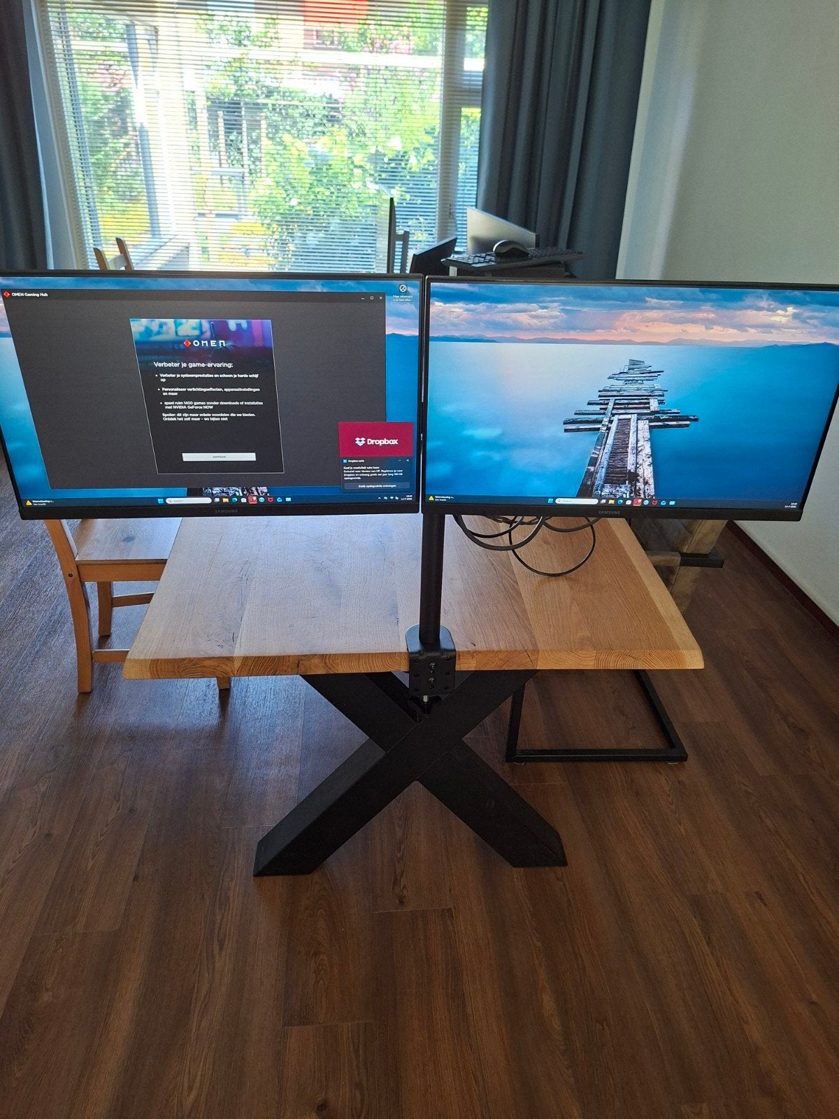 Samsung S24R350FZU 24 inch monitor met BONTEC monitorarm, Computers en Software, Monitoren, Ophalen, HDMI, IPS, Full HD