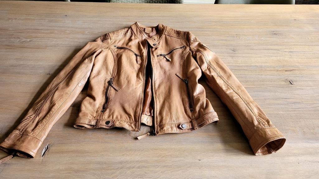 Leren damesjack Gipsy by Mauritius, cognac, maat M, Gipsy by Mauritius, Bruin, Zo goed als nieuw, Ophalen