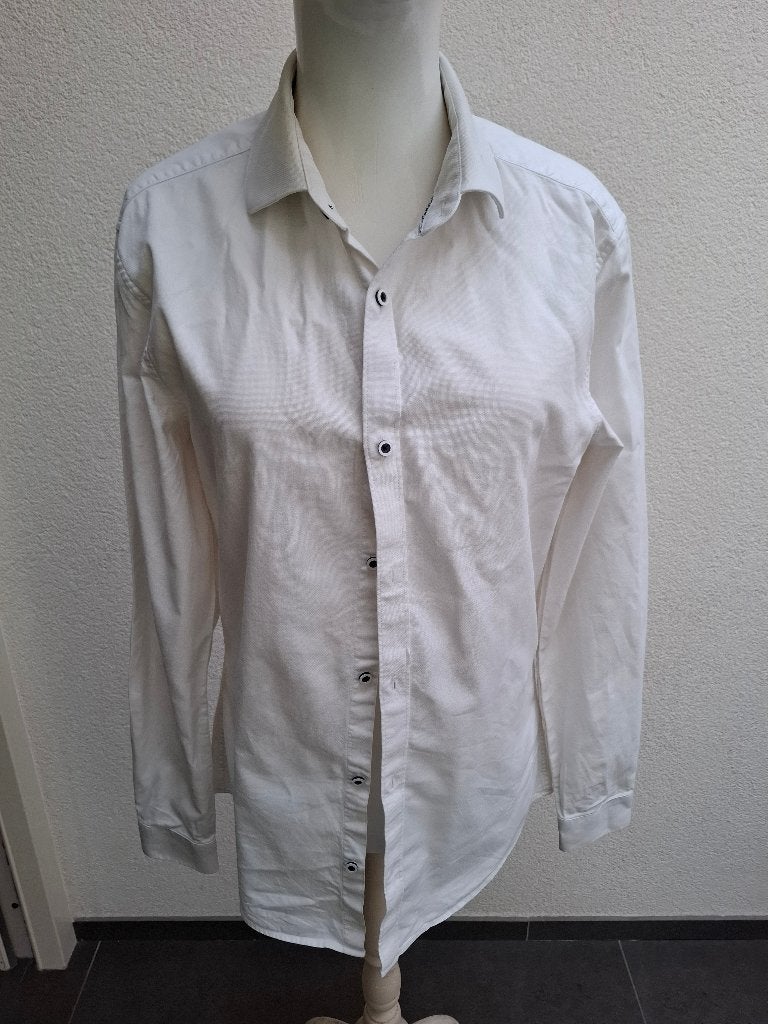OVERHEMD, H&M, MAAT S  OFF WHITE, Ophalen of Verzenden, Gedragen, Zwart