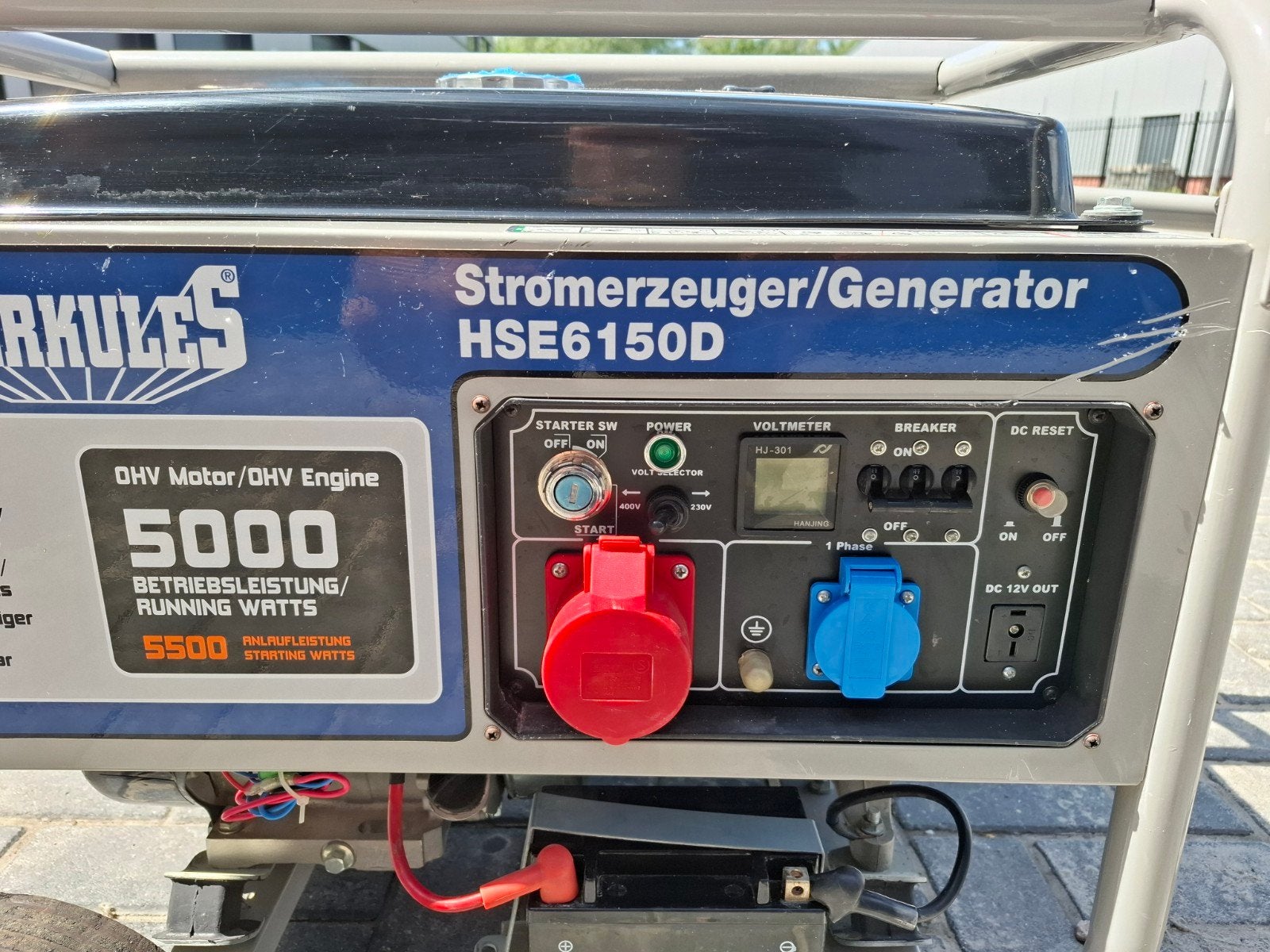 Herkules HSE6150D Stroomgenerator 5000W Benzine, Ophalen of Verzenden