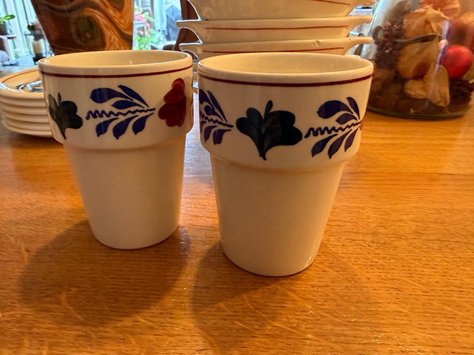 Set van 2 Boch Boerenbont' bekers, Ophalen, Zo goed als nieuw, Aardewerk