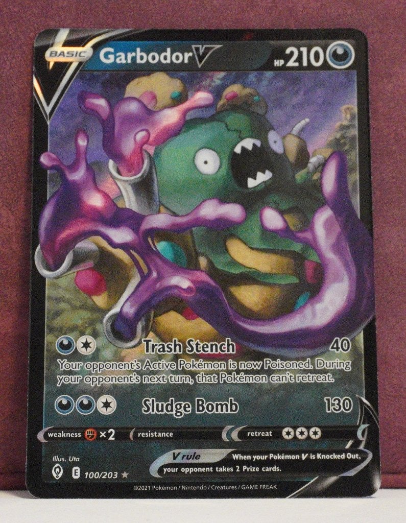 Garbodor V 100-203 Evolving Skies Pokémon Kaart, Ophalen of Verzenden, Nieuw, Losse kaart
