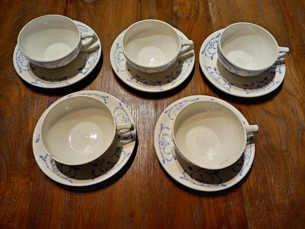 5 kop en schotels cèranord, Antiek en Kunst, Antiek | Servies los, Ophalen of Verzenden