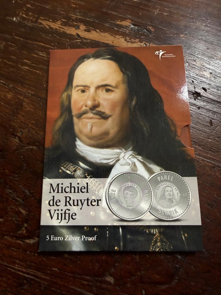 5 Euro Michiel de Ruyter 2007 zilver proof, Setje, Koningin Beatrix, Zilver, Euro's